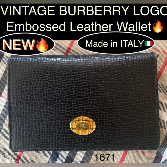 NEW🔥BURBERRY Vintage NOVA CHECK/LOGO Full Grain Leather🔥Bifold🖤w/Slots & coin - Picture 15 of 15